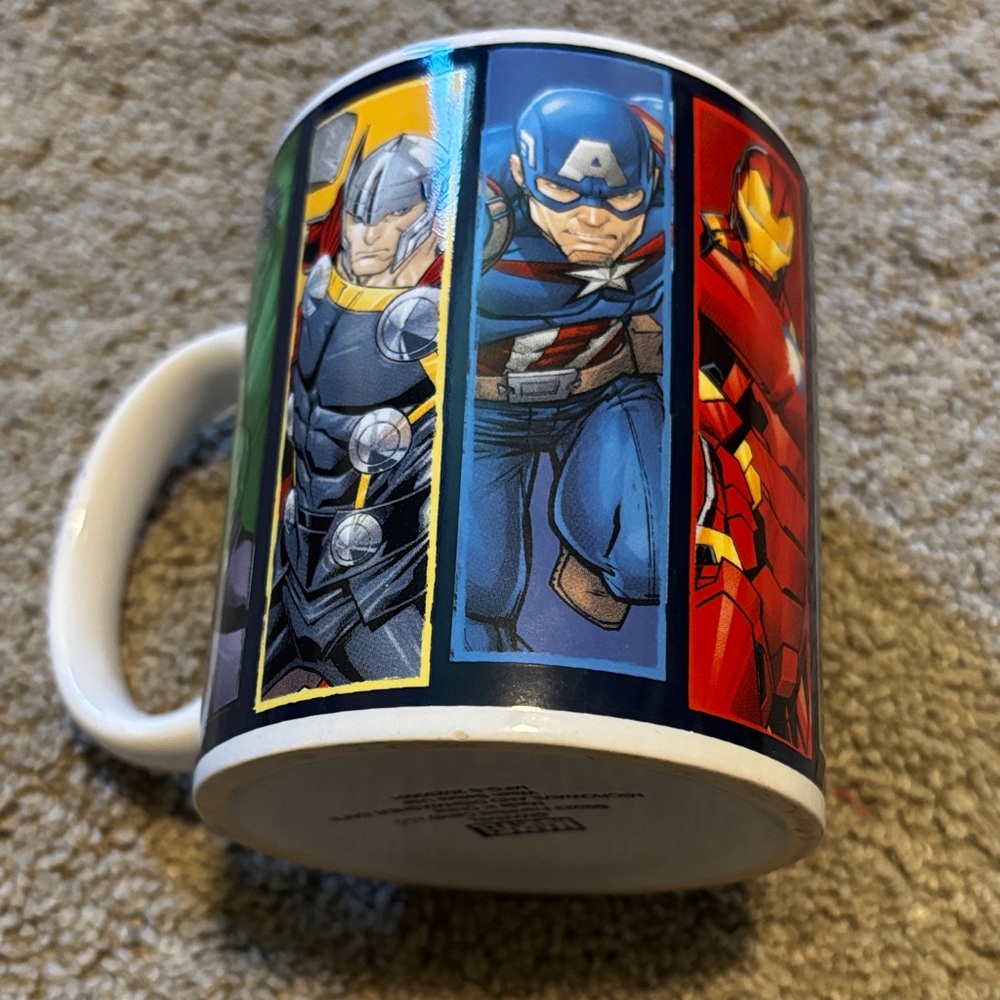 Marvel Superheroes Mug with Red and Blue Design